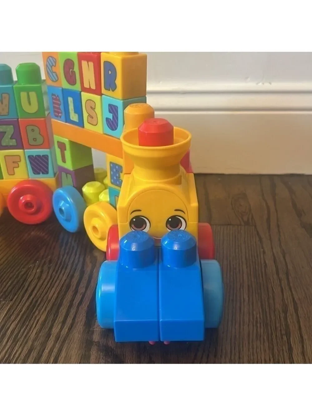 Mega Bloks First Builders ABC Musical Train 100+ Pieces Big Building Blocks Toy